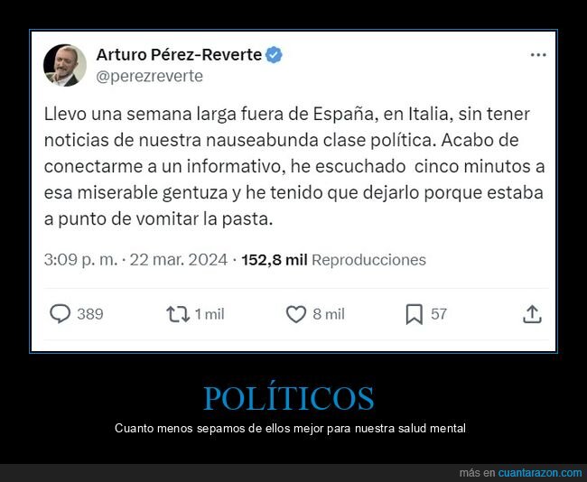 arturo pérez-reverte,políticos