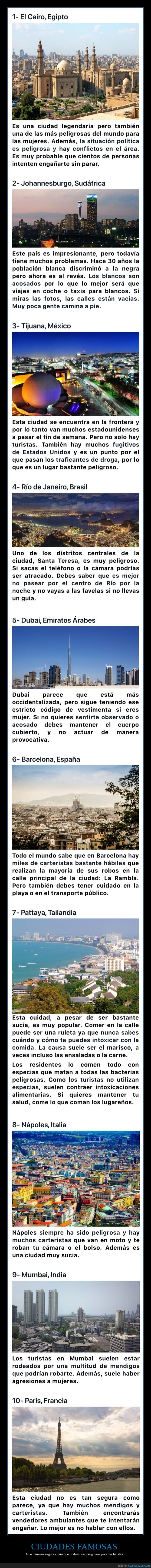 ciudades famosas,peligrosas,turistas