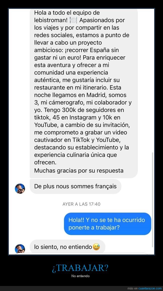 restaurante,influencer,comer,gratis,trabajar