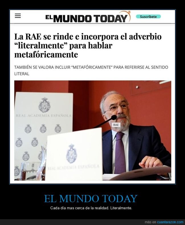 el mundo today,literalmente,rae