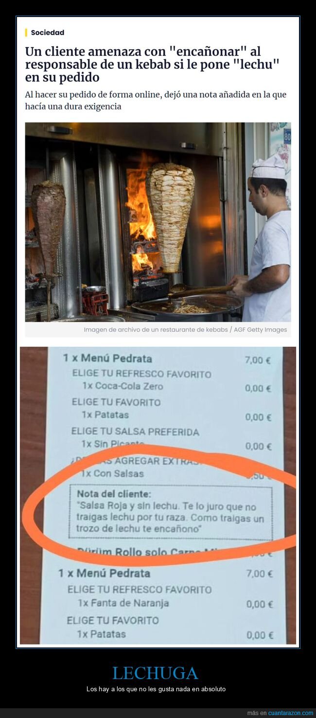 kebab,lechuga,encañonar,cliente,amenaza