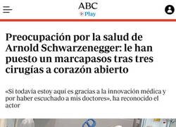 Enlace a Schwarzenegger pasa por quirófano