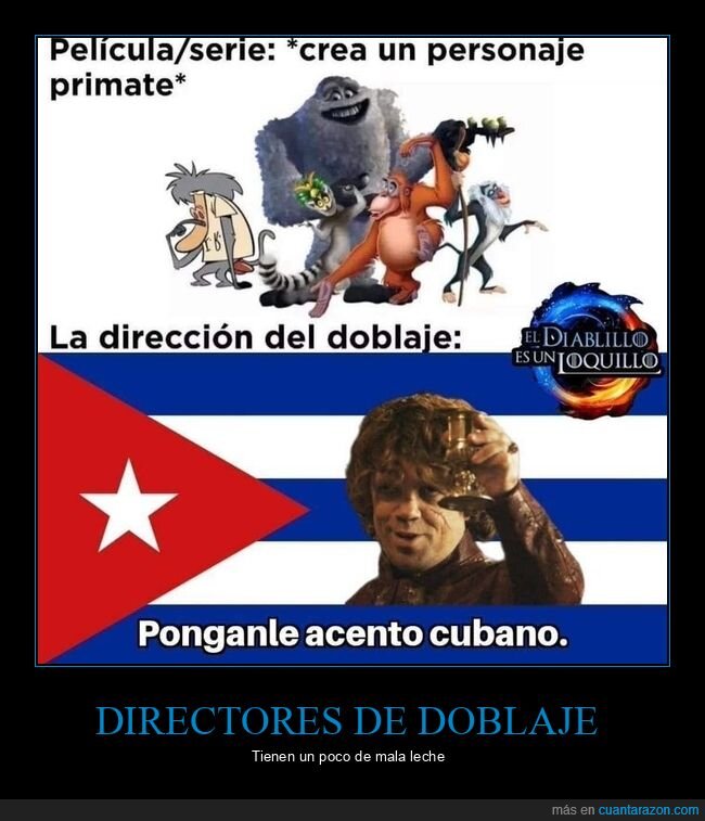 personajes,primates,doblaje,acento,cubano