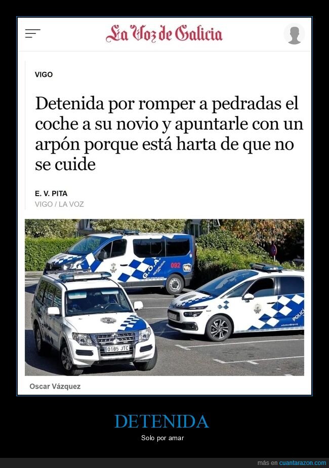 detenida,pedradas,coche,novio,arpón,cuidarse
