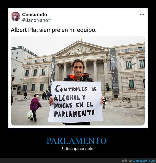 albert pla,alcohol,controles,drogas,parlamento