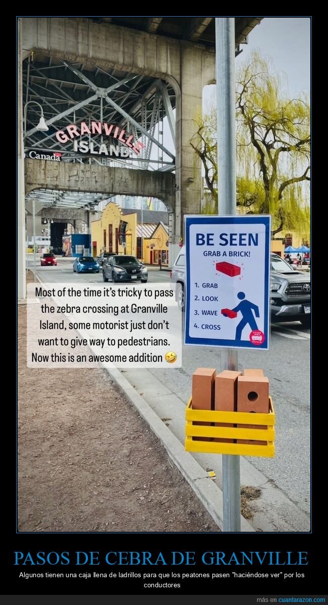 pasos de cebra,ladrillos,peatones,conductores,granville,canadá