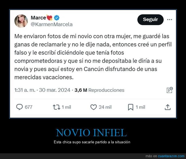 novio,infiel,dinero,vacaciones