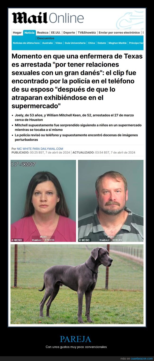 pareja,arrestada,perro