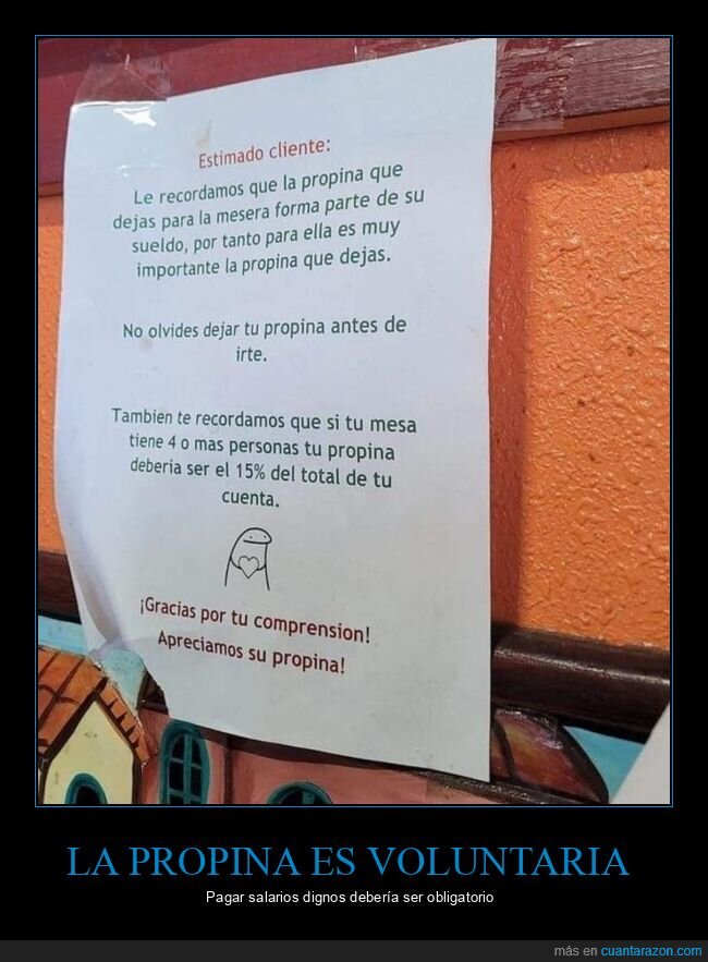 carteles,restaurante,propinas,camareros,sueldo