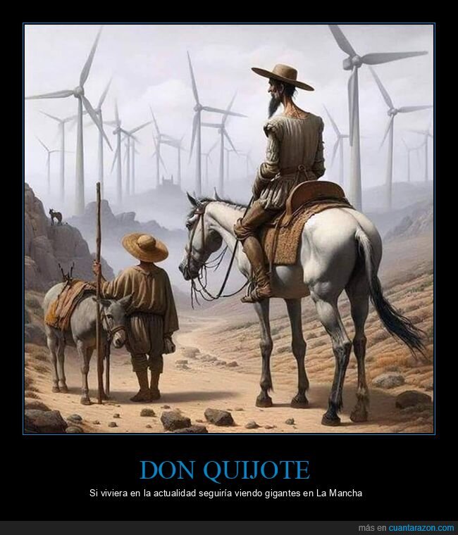 don quijote,aerogeneradores,molinos,gigantes