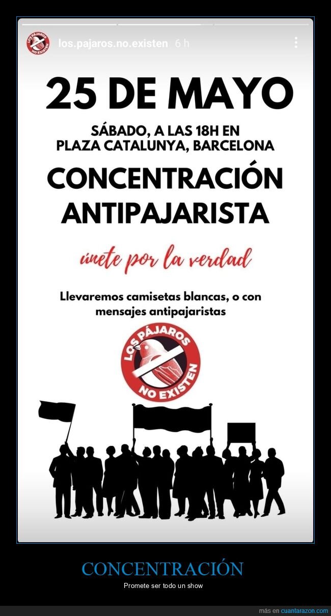 negacionistas,pájaros,concentración