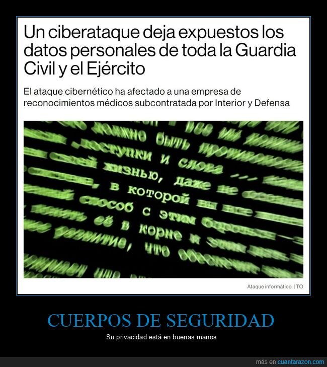 ciberataque,guardia civil,ejército,datos personales