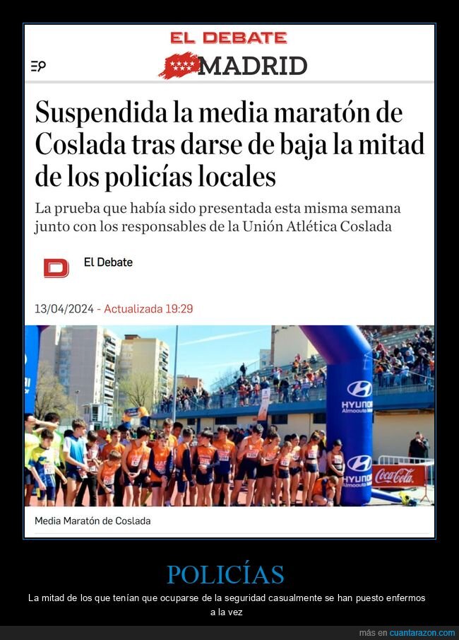 maratón,policía,baja