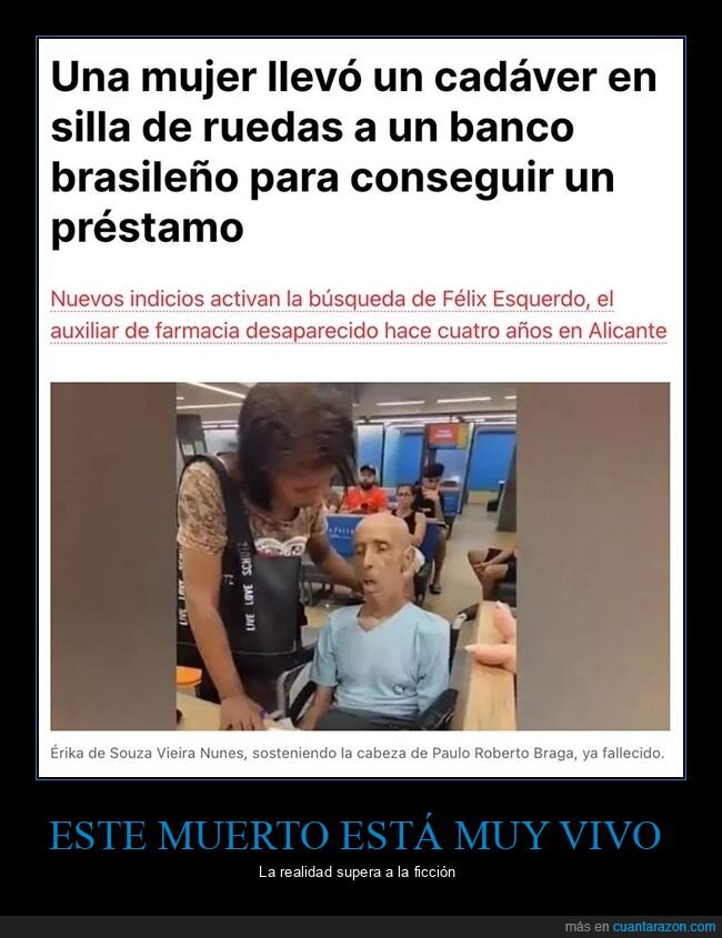 banco,cadáver,muerto,préstamo,wtf