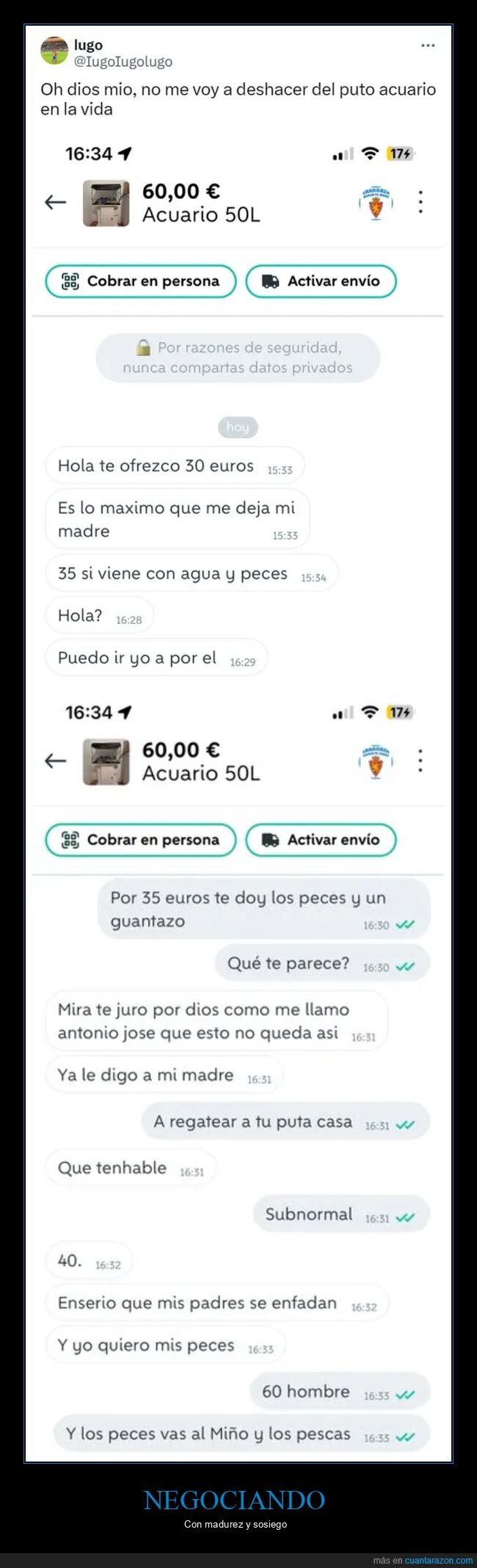 acuario,regateando,wallapop