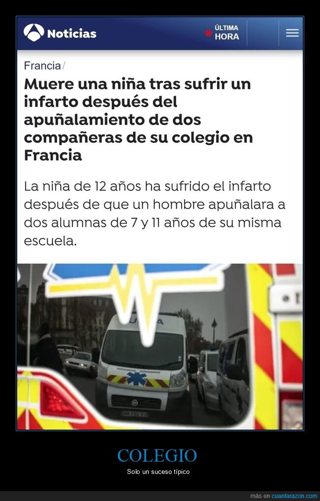 niña,infarto,apuñalamiento