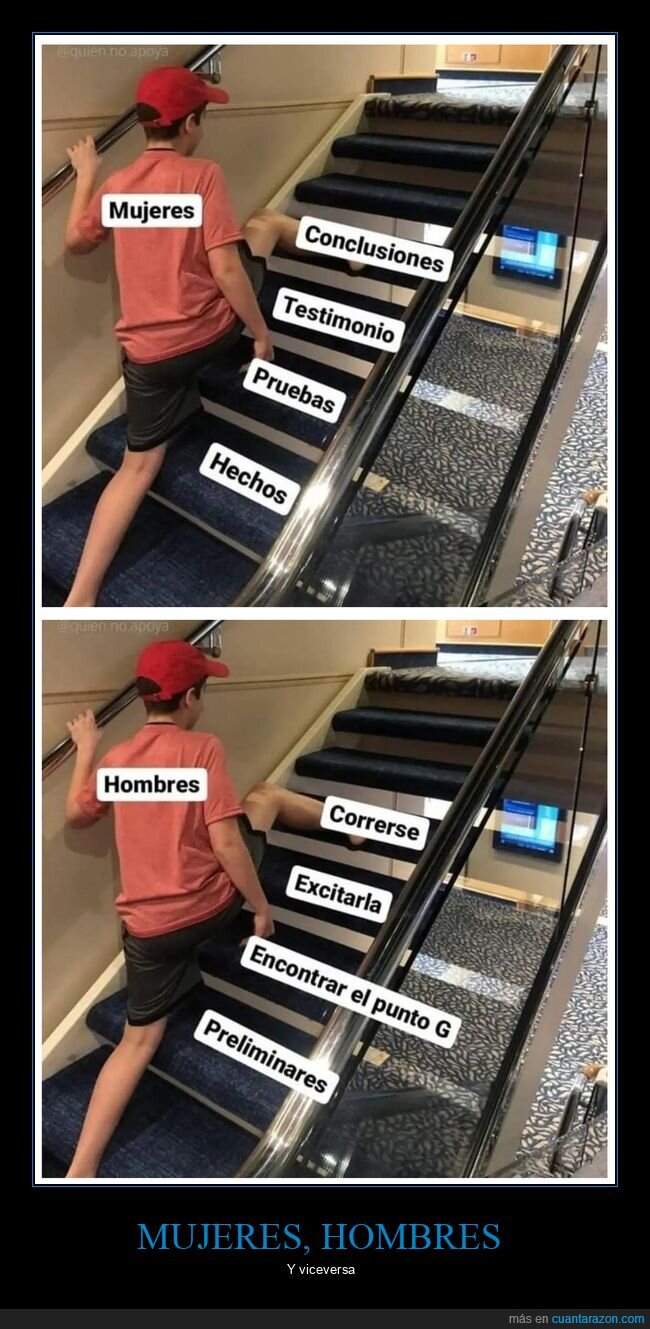 mujeres,hombres,escaleras