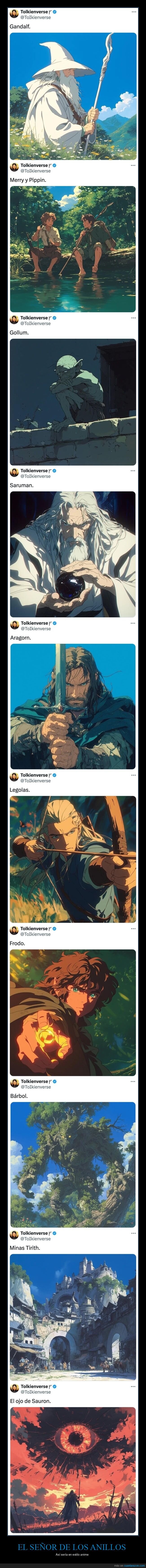 el señor de los anillos,anime