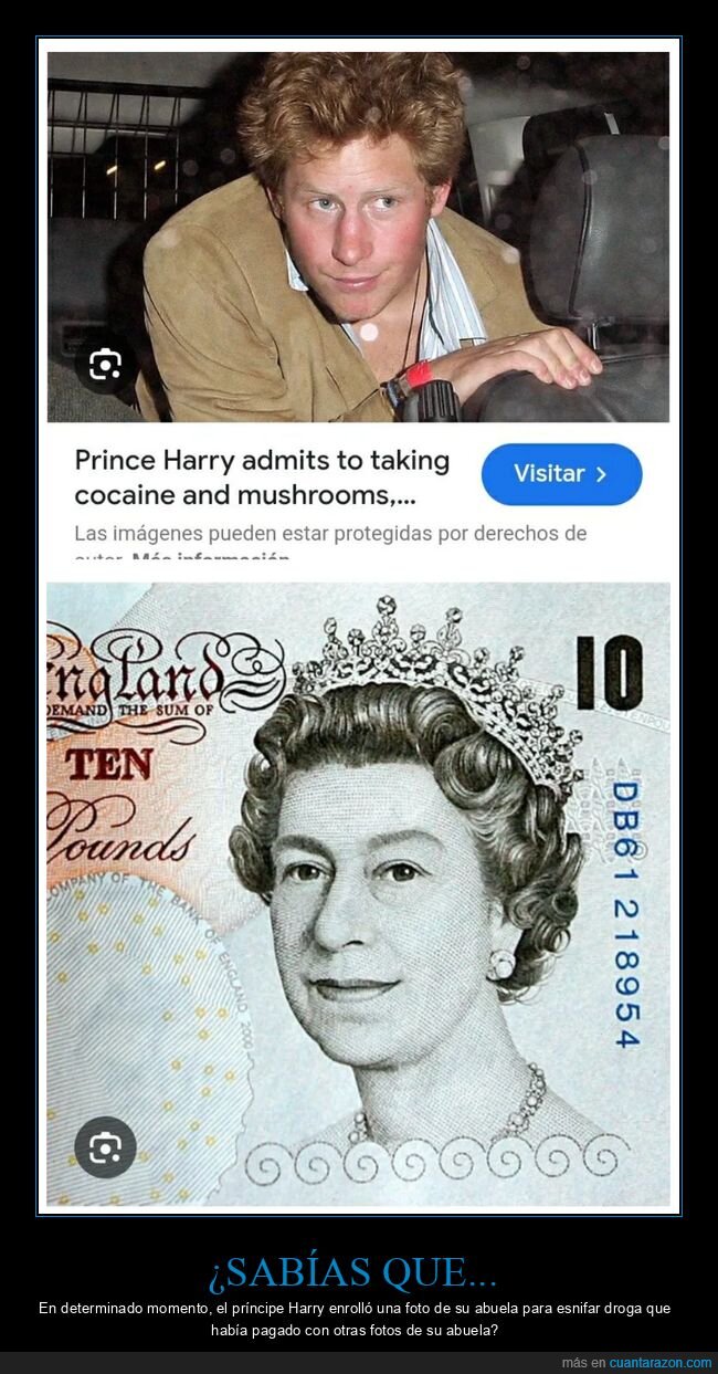 billete,coca,isabel ii,principe harry