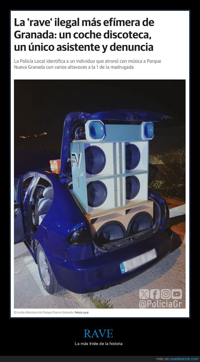 altavoces,coches,granada,rave