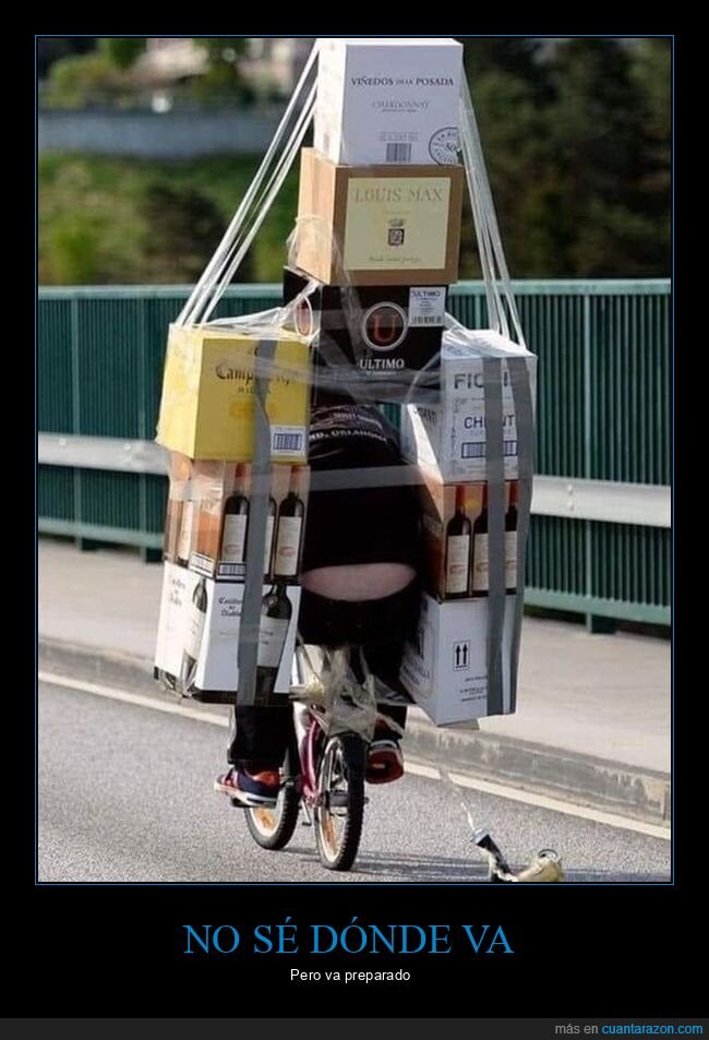 bicicleta,botellas,cajas,vino,wtf