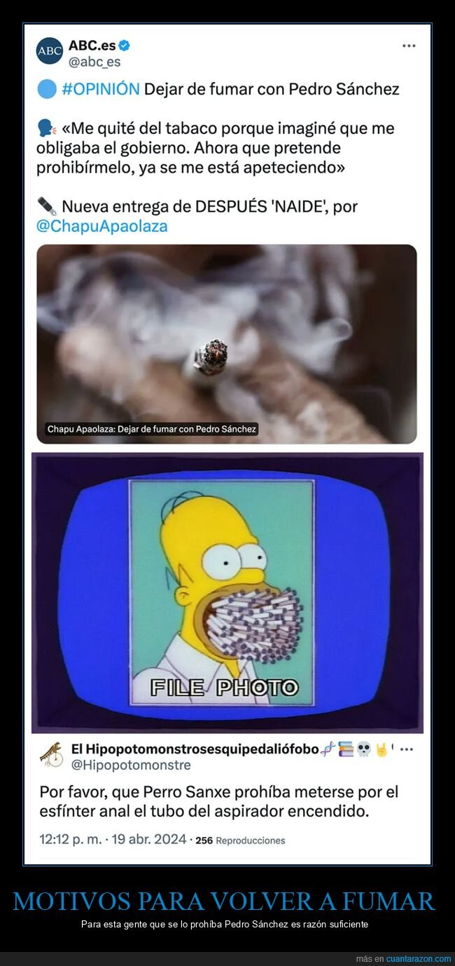 apetecer,dejar,fumar,pedro sánchez
