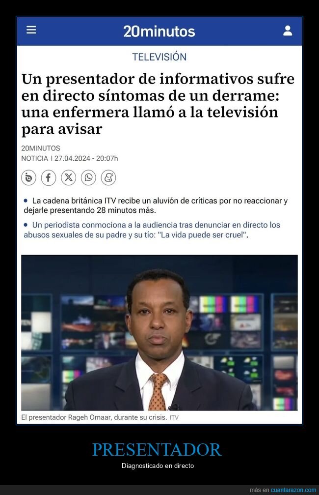 presentador,diagnóstico,derrame cerebral