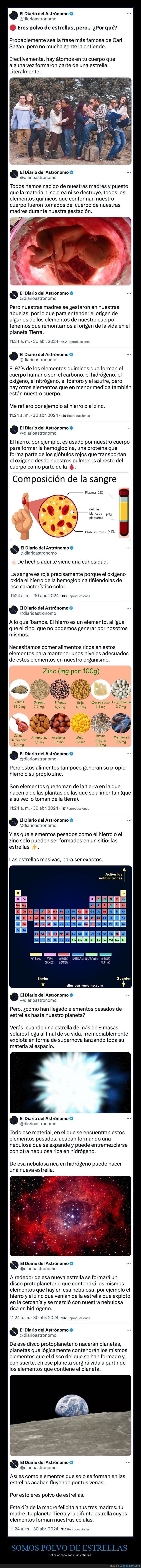 polvo de estrellas elementos,carl sagan