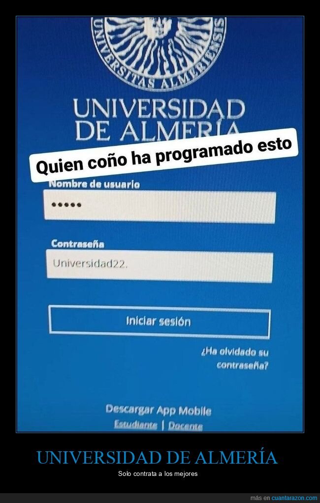 universidad,usuario,contraseña,programar