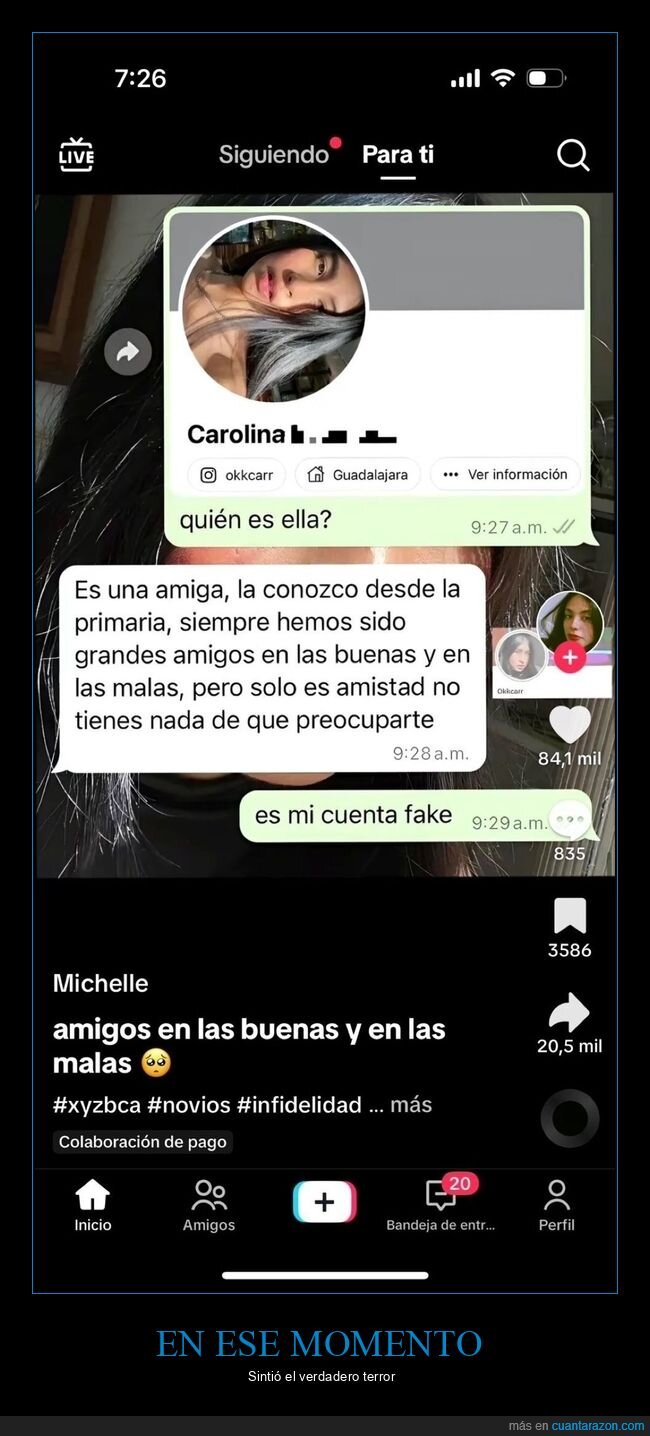 amiga,cuenta fake,novia