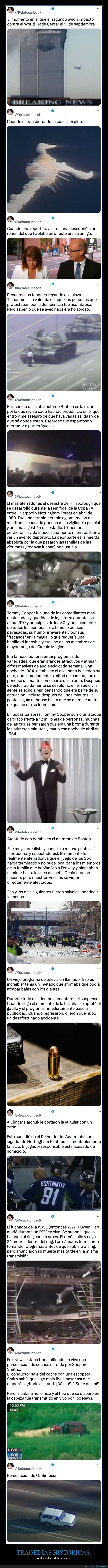 tragedias históricas,transmitidas,directo