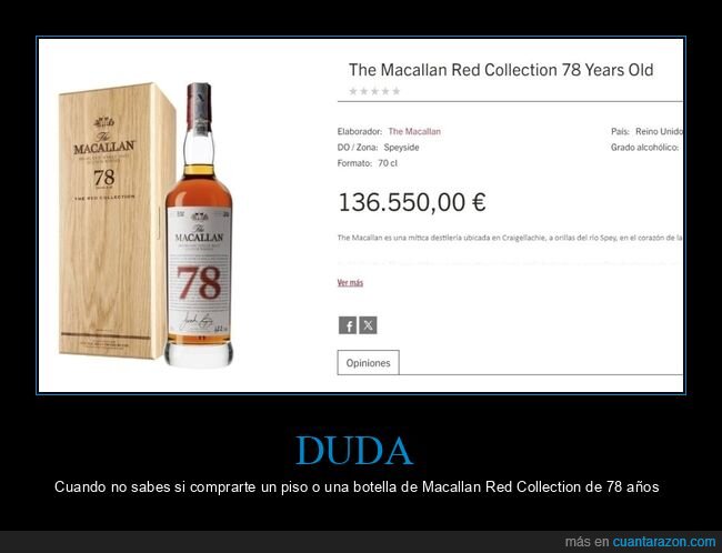 macallan red collection,botella,precio