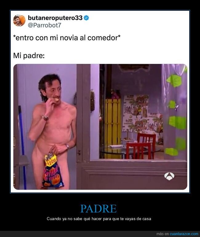 aquí no hay quien viva,desnudo,novia,padre