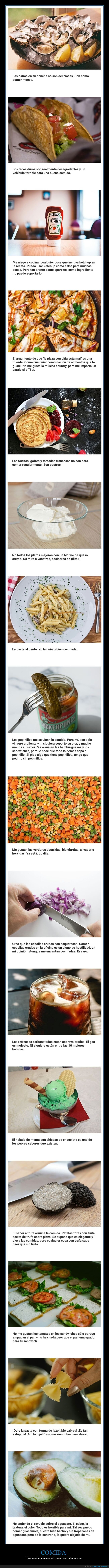 comida,opiniones impopulares