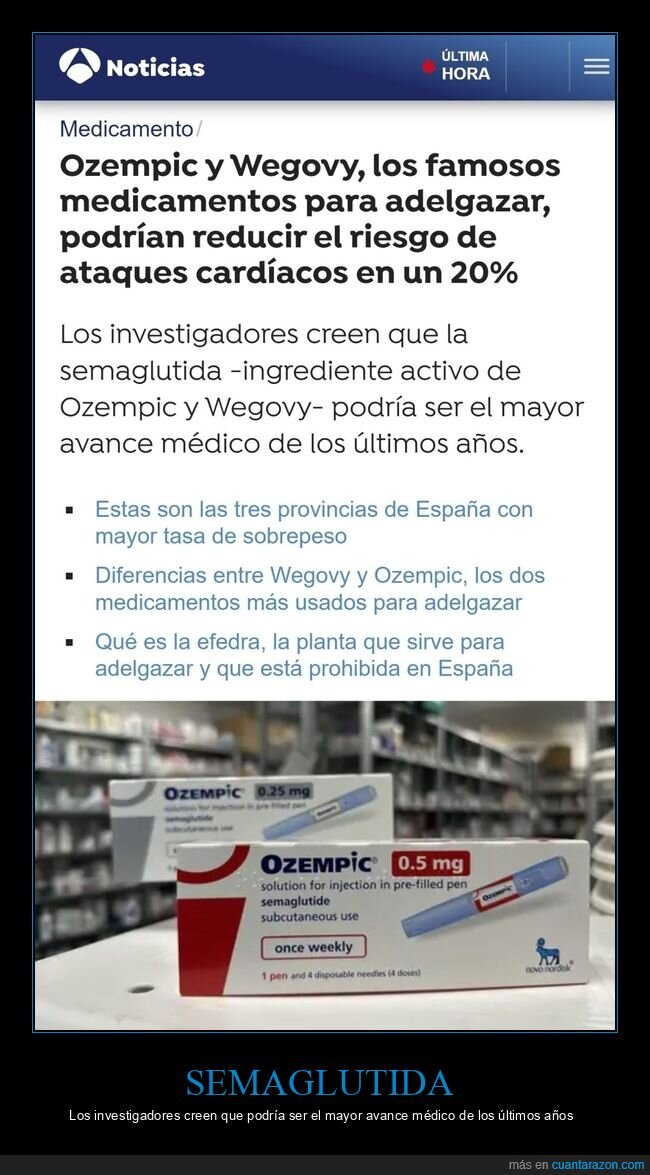 ozempic,wegovy,medicamentos,adelgazar,ataques cardíacos