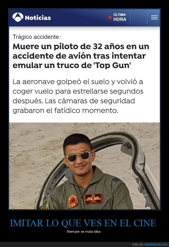accidente,avión,emular,top gun