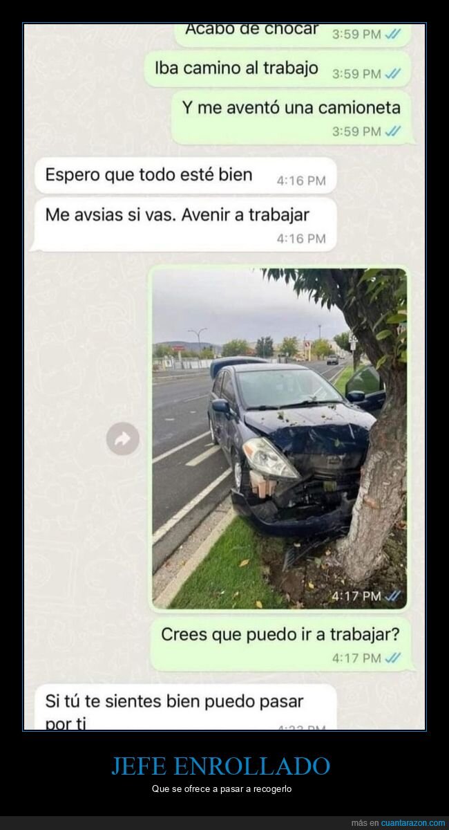 accidente,coche,jefe,trabajar