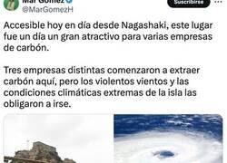 Enlace a Hashima, una isla en el Océano Pacífico con forma de barco acorazado