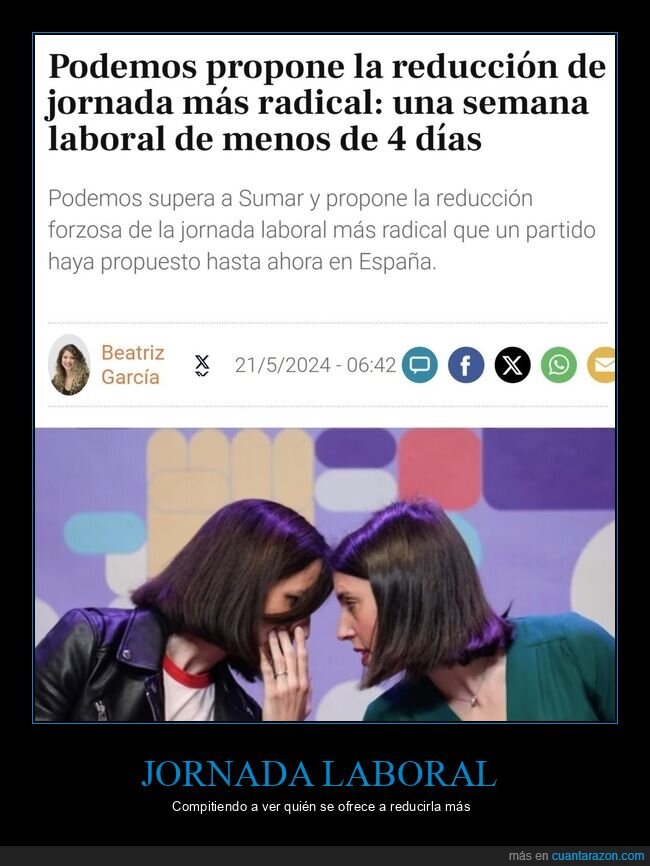 jornada laboral,reducción,podemos,políticos