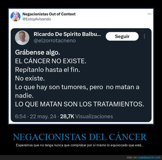 negacionistas,cáncer