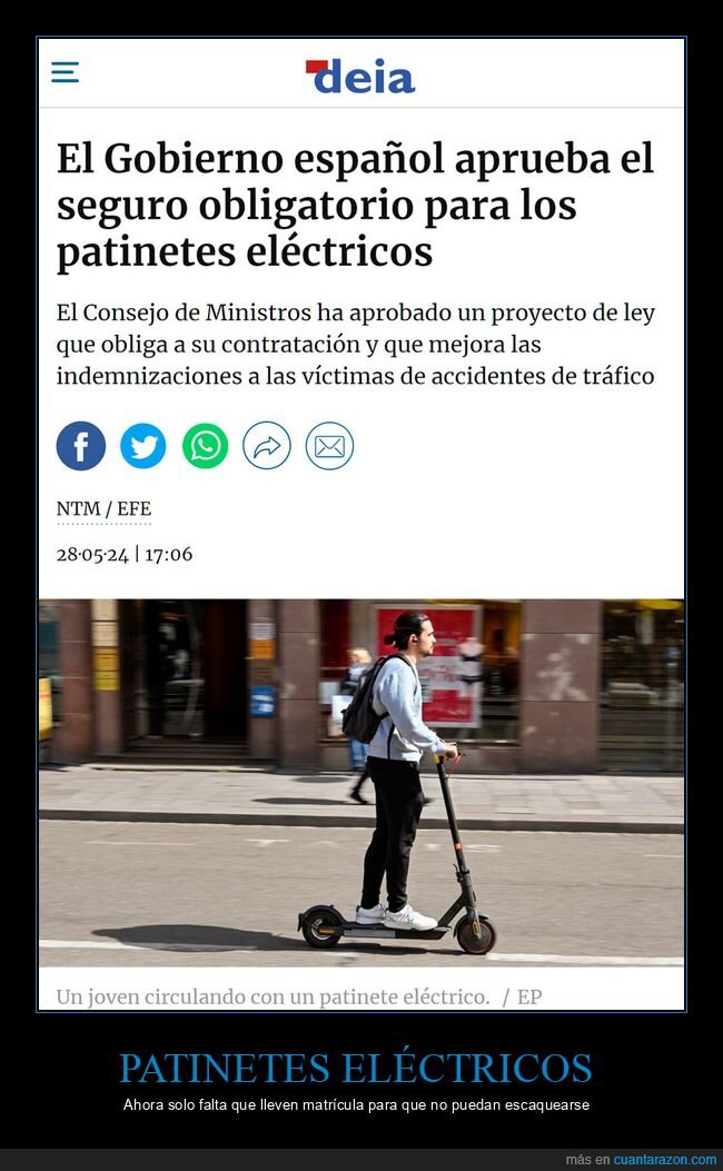 patinetes eléctricos,seguro