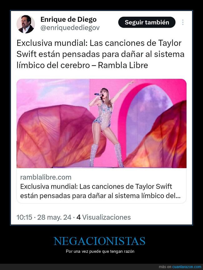 conspiranoicos,dañar,negacionistas,sistema límbico,taylor swift