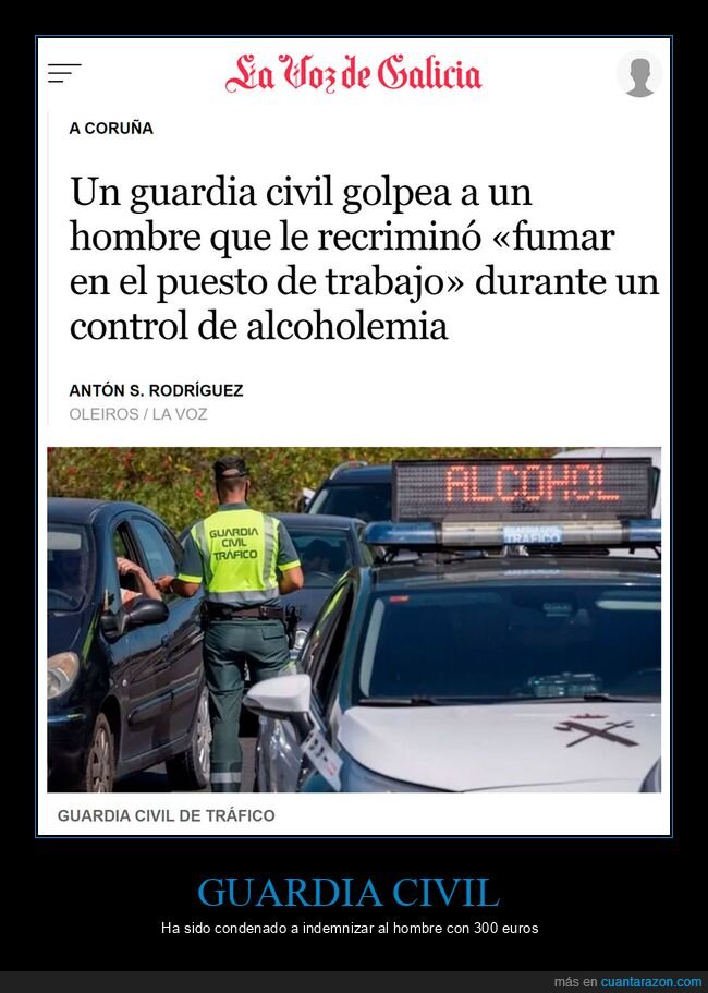 guardia civil,golpear,fumar