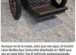 Enlace a El triciclo Léon Bollée tipo Voiturette diseñado en 1895, un vehículo pionero de la velocidad
