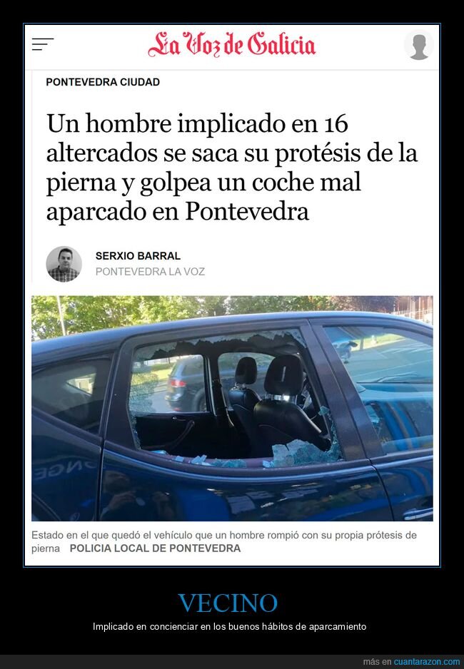 pierna ortopédica,coche,aparcado