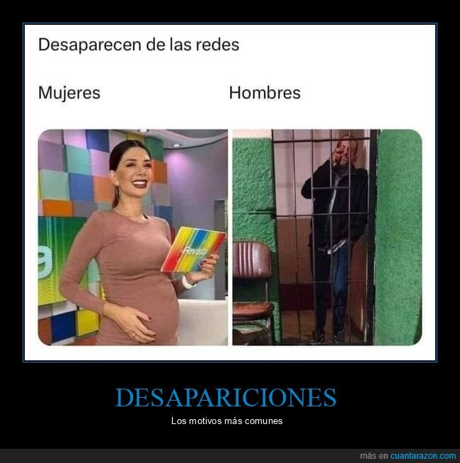 desaparecer,redes,hombres,mujeres,embarazada,cárcel