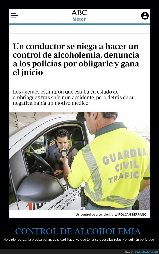 control de alcoholemia,negarse,denunciar,policía