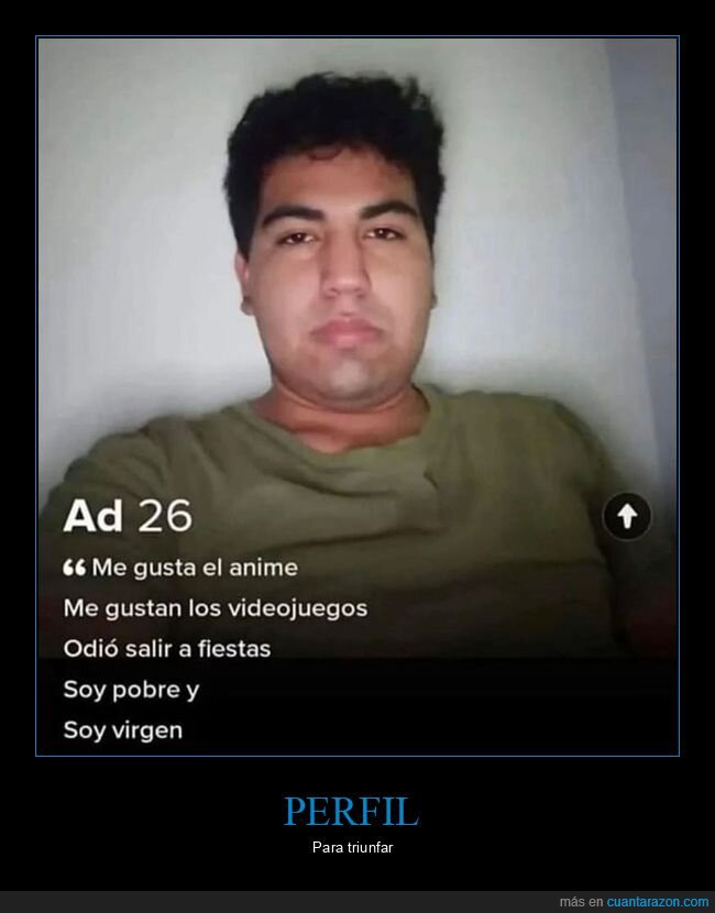 anime,perfil,pobre,tinder,videojuegos,virgen