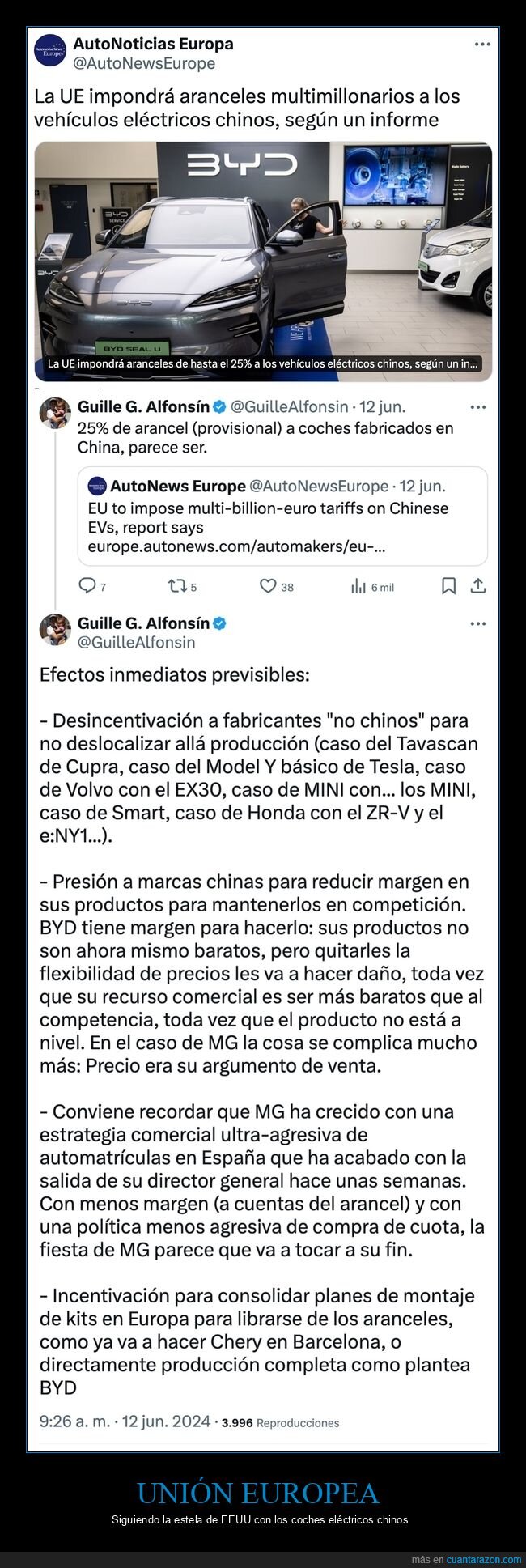 unión europea,aranceles,coches eléctricos,chinos