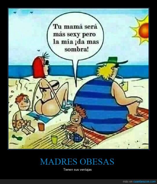 madres,playa,sombra